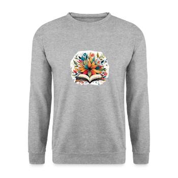 Circle of Beech Flowers - Unisex Sweatshirt - salt & pepper - Front - Alina (178cm) & Michal (187cm)