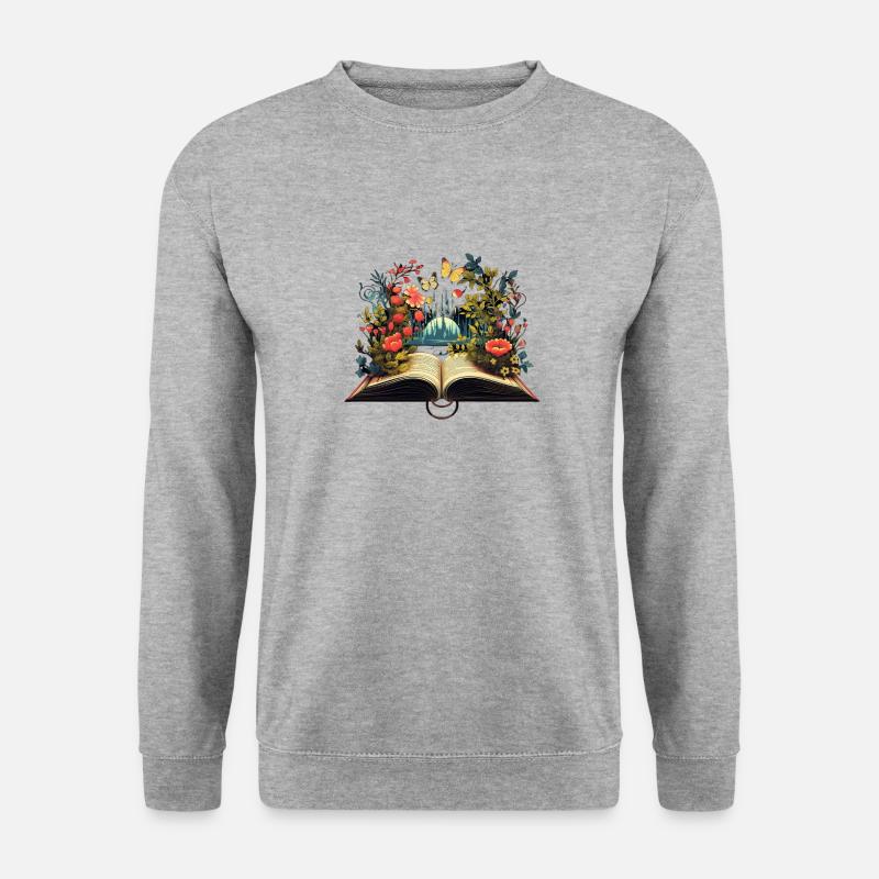 Wortgarten - Unisex Pullover - Weißgrau meliert
