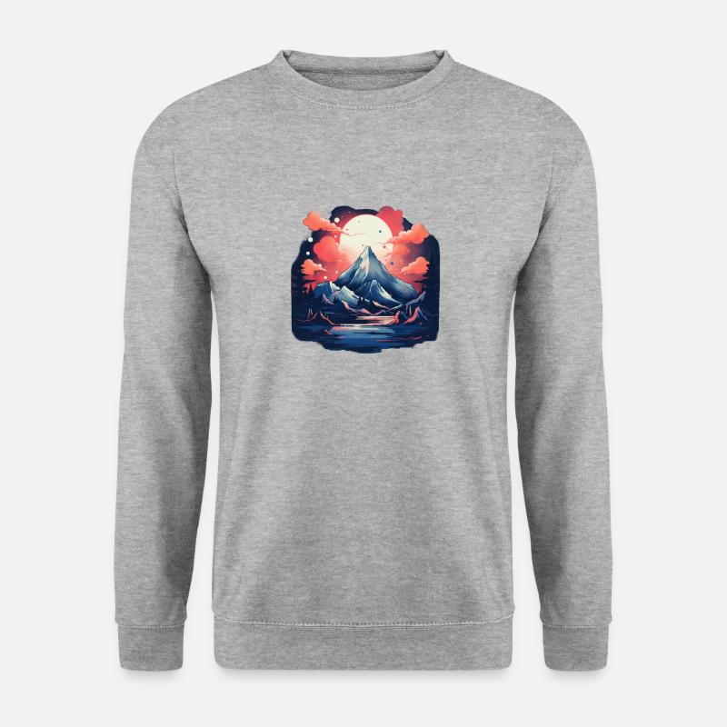 Zen-Gebirge - Unisex Pullover - Weißgrau meliert