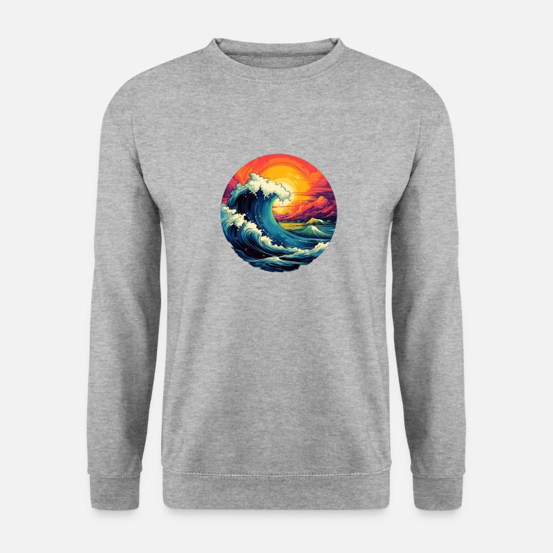 Wellenrausch - Unisex Pullover - Weißgrau meliert