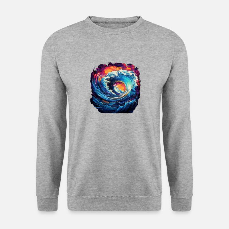 Neon Ocean Odyssey - Unisex Pullover - Weißgrau meliert