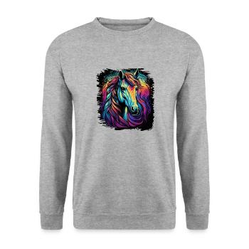 contre-culture geek blagues cadeau cool mouvement de paix - Sweat-shirt Unisexe - gris chiné - Devant - Alina (178cm) & Michal (187cm)