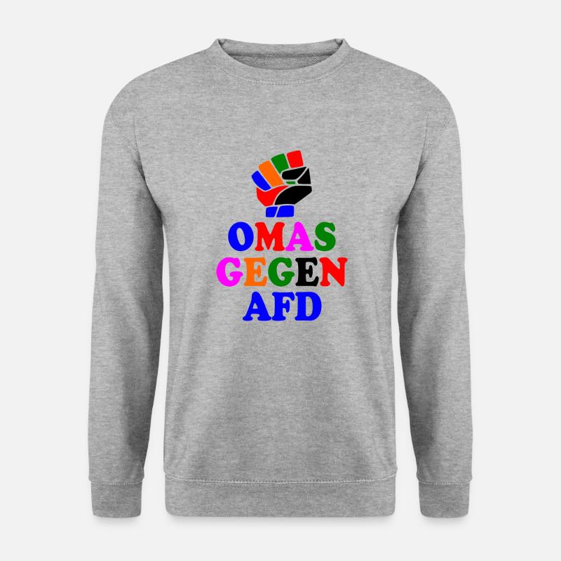 Omas gegen afd - Unisex Pullover - Weißgrau meliert