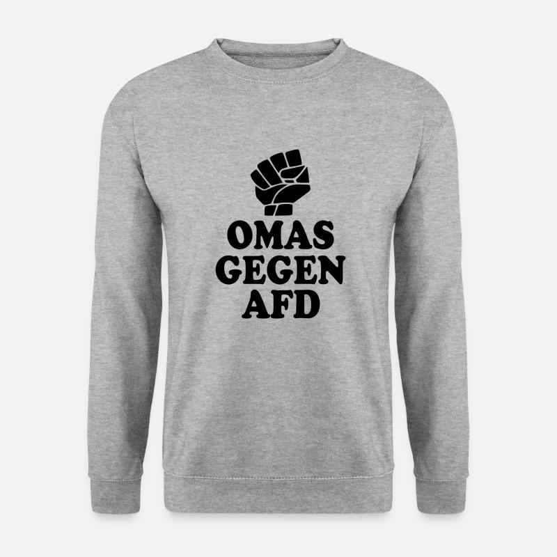 Omas gegen afd - Unisex Pullover - Weißgrau meliert