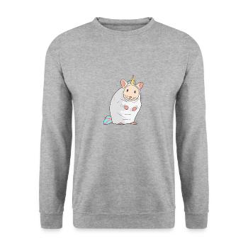 Hamster in a Unicorn Costume - Rodent Lovers - Unisex Sweatshirt - salt & pepper - Front - Alina (178cm) & Michal (187cm)