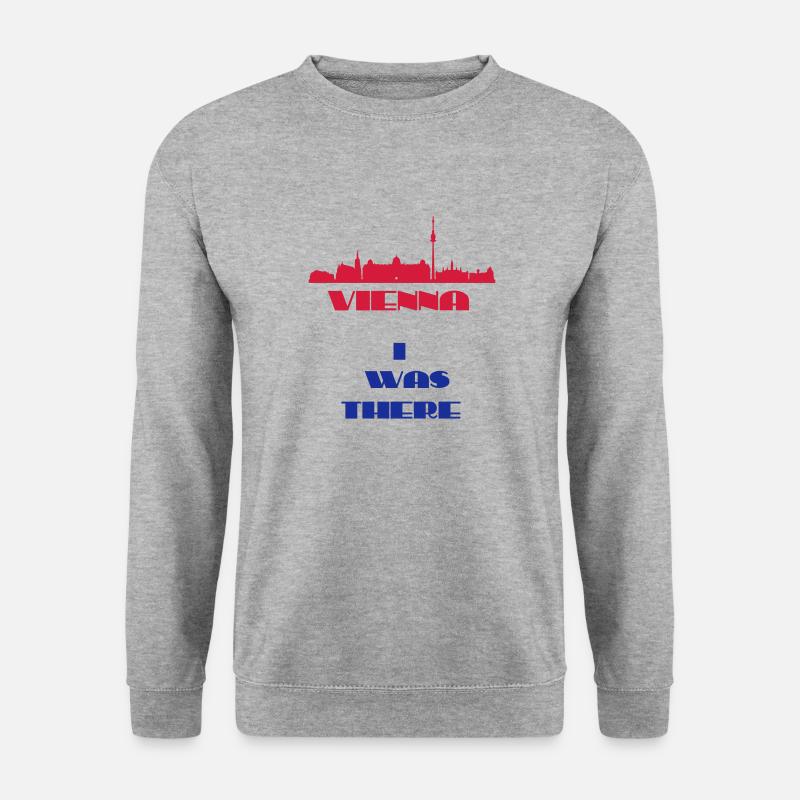 Ich war dort Wien - Unisex Pullover - Weißgrau meliert