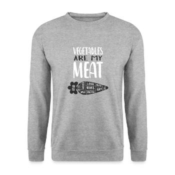 Vegetables are my meat - Unisex Sweatshirt - salt & pepper - Front - Alina (178cm) & Michal (187cm)
