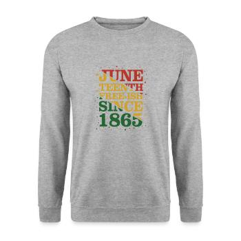 Juneteenth Black History Day Pride Gift - Unisex Sweatshirt - salt & pepper - Front - Alina (178cm) & Michal (187cm)