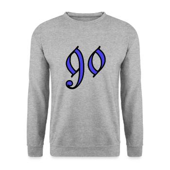 90. 90 ANS. 90e ANNIVERSAIRE. ANNIVERSAIRE 90 ANS. - Sweat-shirt Unisexe - gris chiné - Devant - Alina (178cm) & Michal (187cm)