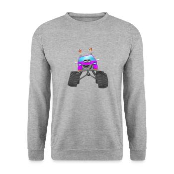 Monstertruck - Unisex Pullover - Weißgrau meliert - Vorne - Alina (178cm) & Michal (187cm)