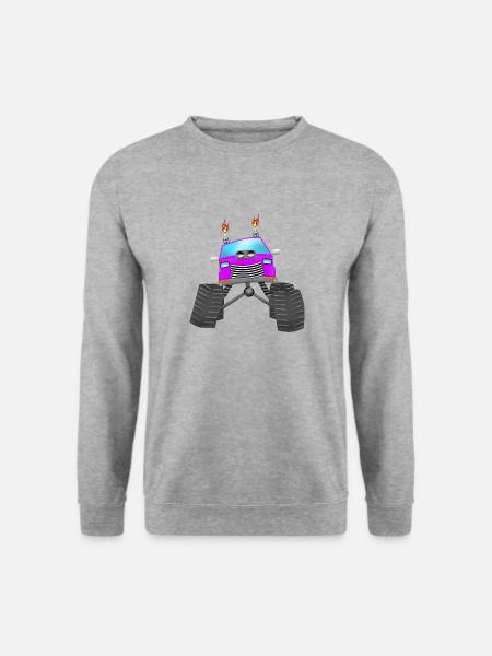 Monstertruck - Unisex Pullover - Weißgrau meliert