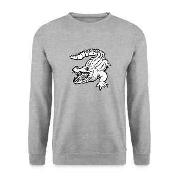 shirt Crocodile pour les enfants cadeau d'anniversaire - Sweat-shirt Unisexe - gris chiné - Devant - Alina (178cm) & Michal (187cm)