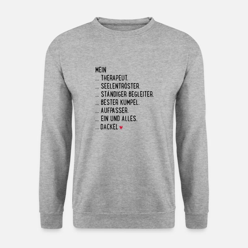 Dackel - Unisex Pullover - Weißgrau meliert