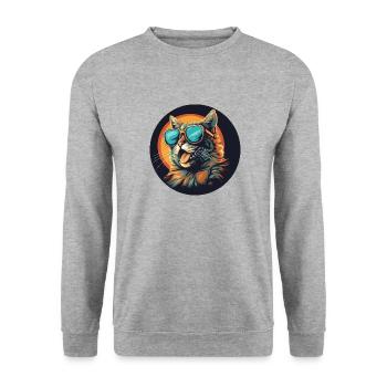 Pour les vrais fans de chats - ressentez la magie - Sweat-shirt Unisexe - gris chiné - Devant - Alina (178cm) & Michal (187cm)