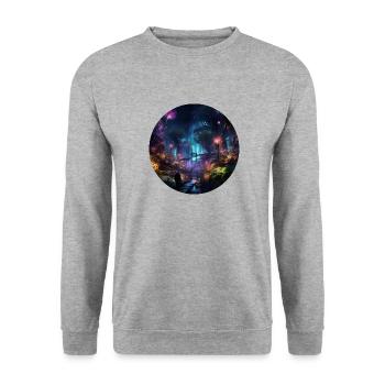 Néons dans la jungle : découvrez la jungle - Sweat-shirt Unisexe - gris chiné - Devant - Alina (178cm) & Michal (187cm)