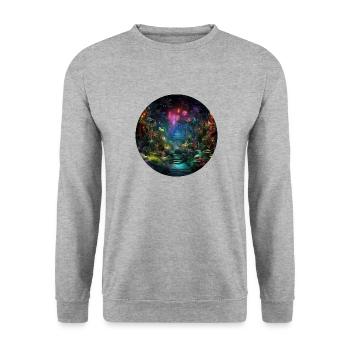 Dynamic Neon Journeys: The World of Neon Jungle - Unisex Sweatshirt - salt & pepper - Front - Alina (178cm) & Michal (187cm)