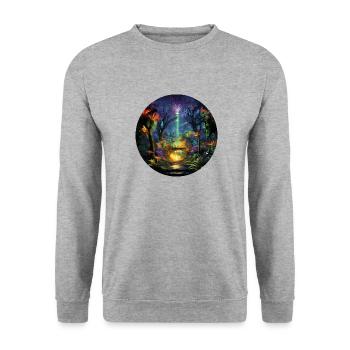 Urban Neon Adventure: Découvrez la jungle néon - Sweat-shirt Unisexe - gris chiné - Devant - Alina (178cm) & Michal (187cm)