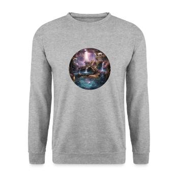 Sorts d’étoiles enveloppants - Sweat-shirt Unisexe - gris chiné - Devant - Alina (178cm) & Michal (187cm)
