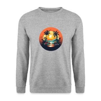 Tropical paradise: relaxation on vacation! - Unisex Sweatshirt - salt & pepper - Front - Alina (178cm) & Michal (187cm)