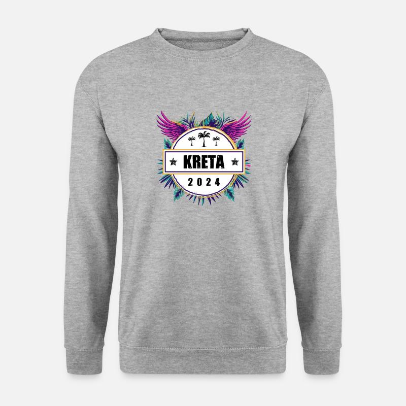 Kreta 2024 Team - Unisex Pullover - Weißgrau meliert