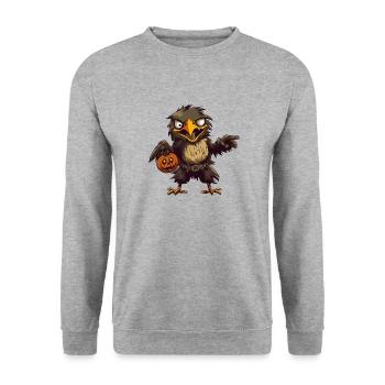 Aigle Halloween Bande Dessinée Drôle - Sweat-shirt Unisexe - gris chiné - Devant - Alina (178cm) & Michal (187cm)