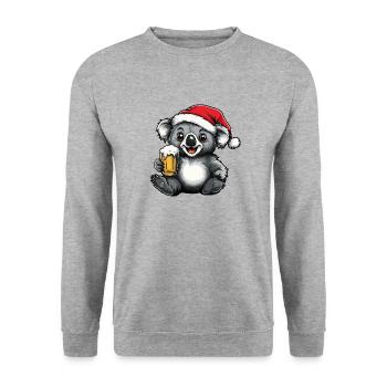 Koala Bière Noël Noël - Sweat-shirt Unisexe - gris chiné - Devant - Alina (178cm) & Michal (187cm)