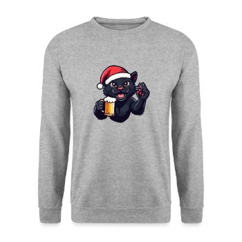 Bière Panther Noël Noël - Sweat-shirt Unisexe - gris chiné - Devant - Alina (178cm) & Michal (187cm)