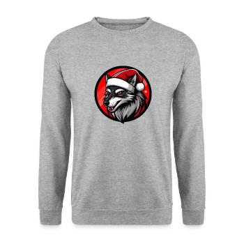 Noël loup Noël - Sweat-shirt Unisexe - gris chiné - Devant - Alina (178cm) & Michal (187cm)