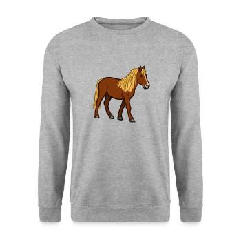 horse - Unisex Sweatshirt - salt & pepper - Front - Alina (178cm) & Michal (187cm)