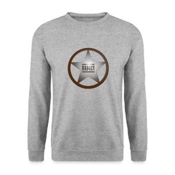 cowboy ranger rancher sheriff horse wester - Unisex Pullover - Weißgrau meliert - Vorne - Alina (178cm) & Michal (187cm)