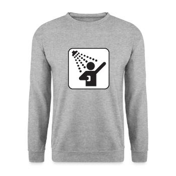 Duschen - Unisex Pullover - Weißgrau meliert - Vorne - Alina (178cm) & Michal (187cm)