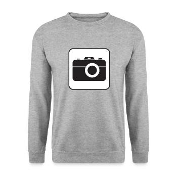 Foto - Unisex Pullover - Weißgrau meliert - Vorne - Alina (178cm) & Michal (187cm)