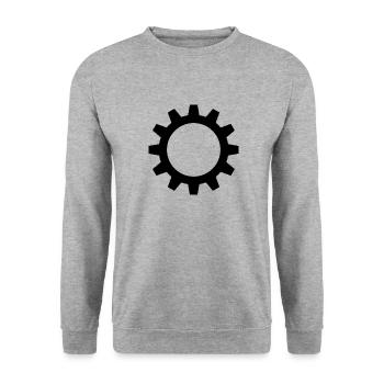 Zahnrad - Unisex Pullover - Weißgrau meliert - Vorne - Alina (178cm) & Michal (187cm)