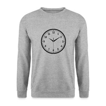 horloge montre clock time hourglass sanduhr42 - Sweat-shirt Unisexe - gris chiné - Devant - Alina (178cm) & Michal (187cm)