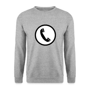 téléphone téléphone mobile retro21 radio téléphone mobile - Sweat-shirt Unisexe - gris chiné - Devant - Alina (178cm) & Michal (187cm)