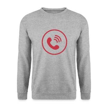 téléphone téléphone mobile retro16 radio téléphone mobile - Sweat-shirt Unisexe - gris chiné - Devant - Alina (178cm) & Michal (187cm)