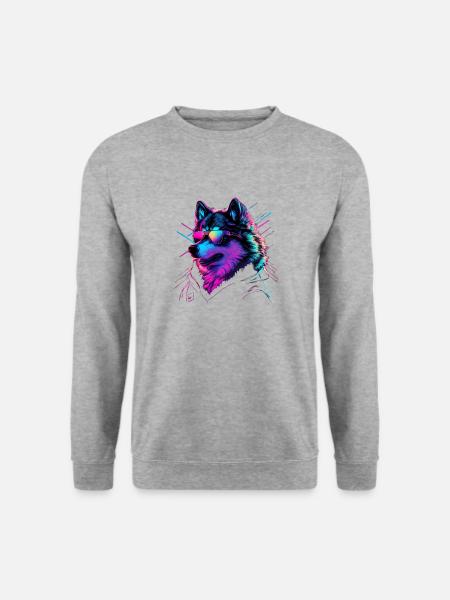 Alaskan Malamute Dogs Alaskan Malamutes - Unisex Pullover - Weißgrau meliert