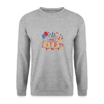 Alles Gute zum 44. Geburtstag Vierundvierzigste 44-jährige Geschenke - Unisex Pullover - Weißgrau meliert - Vorne - Alina (178cm) & Michal (187cm)