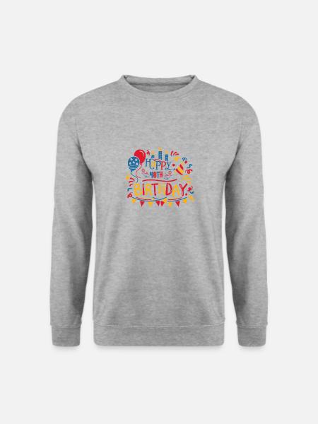 Tillykke med 48-års fødselsdagen otteogfyrre 48 år gamle gaver - Unisex sweater - hvidgrå meleret