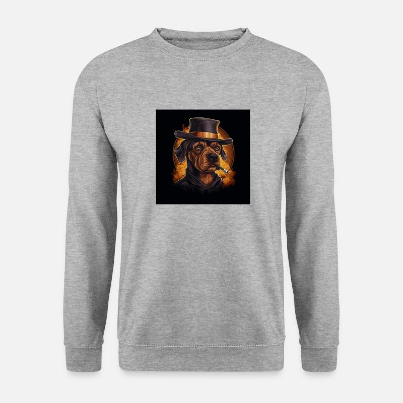 HUND 4 - Unisex Pullover - Weißgrau meliert