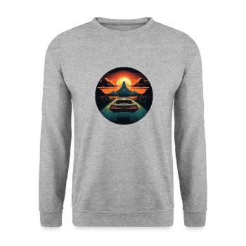 Voitures classiques rétro dans la nature - Sweat-shirt Unisexe - gris chiné - Devant - Alina (178cm) & Michal (187cm)