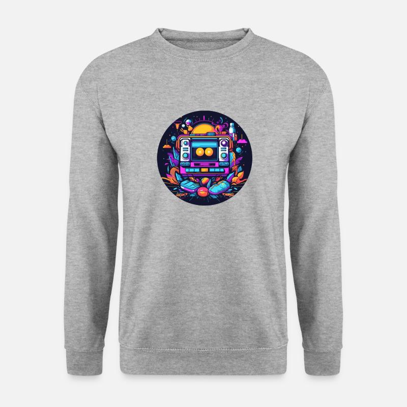Nostalgic 90s Revival: Erwecken Sie Erinnerungen! - Unisex Pullover - Weißgrau meliert