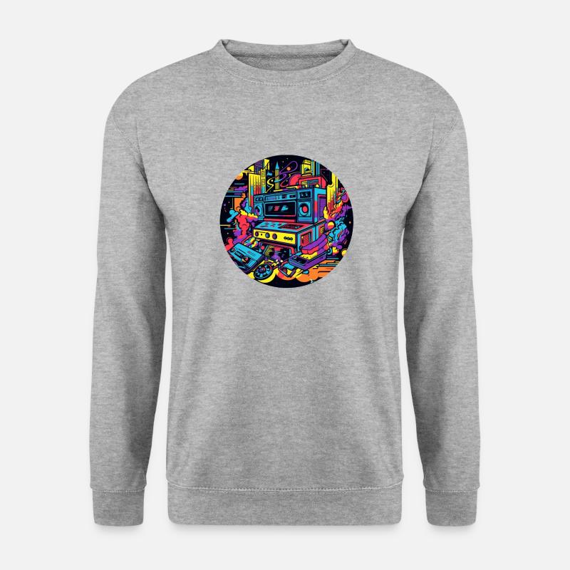 90er Revival: Das Nostalgieerlebnis - Unisex Pullover - Weißgrau meliert