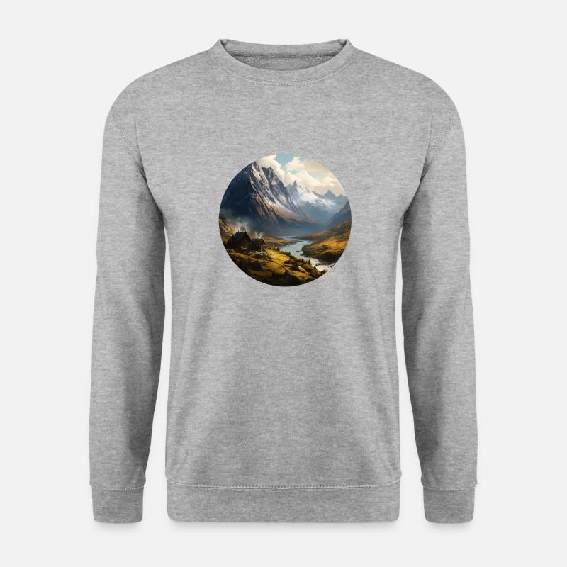 Alpenzauber - Unisex Pullover - Weißgrau meliert