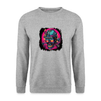 Idée présente Patineur Exosquelettique Déclaration Bday - Sweat-shirt Unisexe - gris chiné - Devant - Alina (178cm) & Michal (187cm)