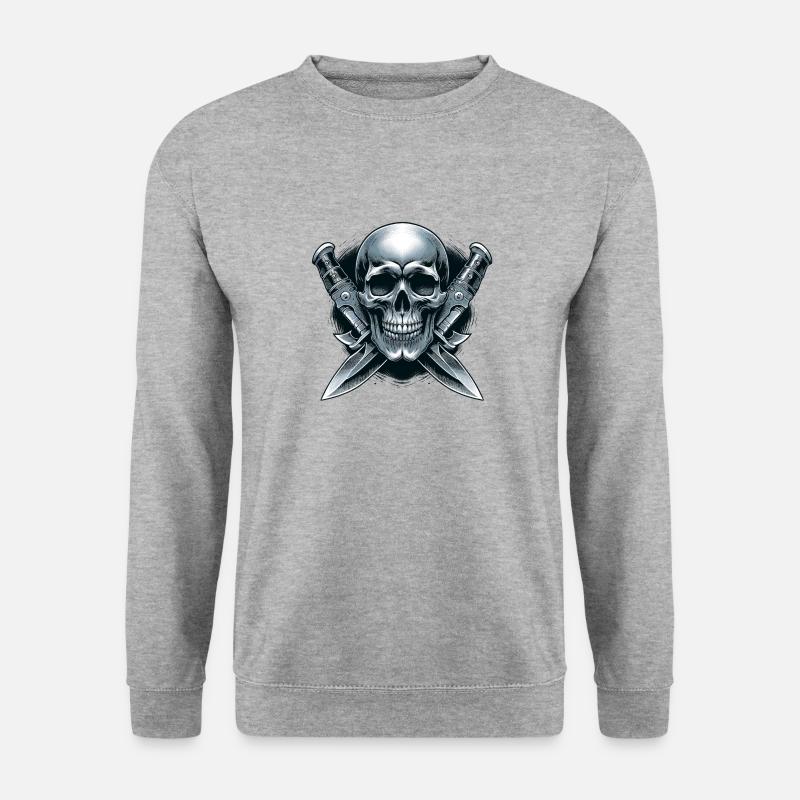 Twin Blades: Skull Between Daggers - Unisex Sweatshirt - salt & pepper