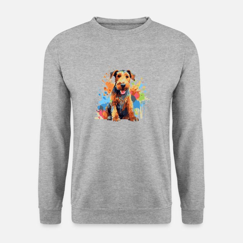 Drahthaar Foxterrier - Unisex Pullover - Weißgrau meliert
