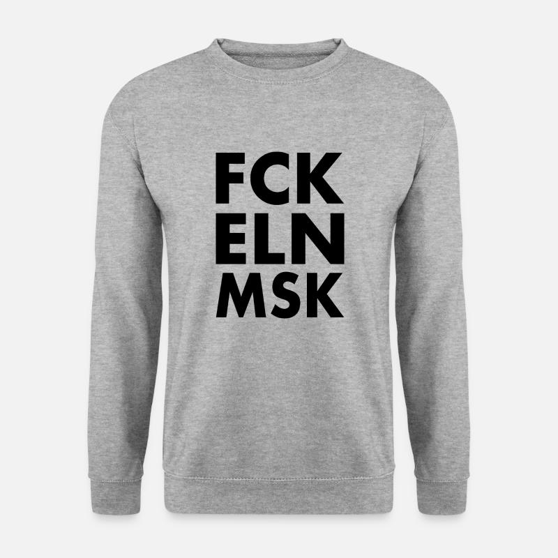 Fck eln msk - Unisex Pullover - Weißgrau meliert
