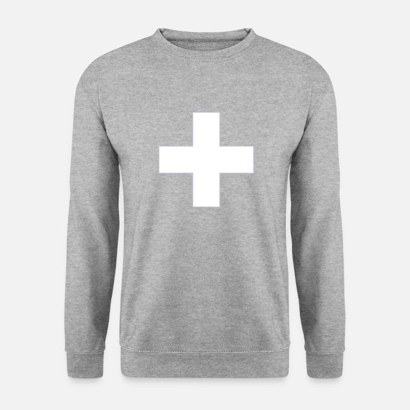 cross - Unisex Pullover - Weißgrau meliert
