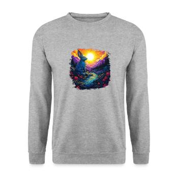 rabbit bearded collie easter for kids present idea - Unisex Sweatshirt - salt & pepper - Front - Alina (178cm) & Michal (187cm)